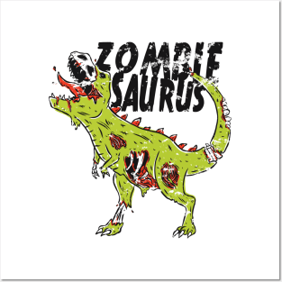 Zombiesaurus T rex Dinosaur Clothing Gifts. Funny Zombie Saurus Vintage Style Posters and Art